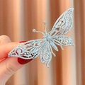 Exquisite Schmetterlingsbrosche mit Zirkonia-Mikropflasterung in Silber-Finish - Exquisites Hohl-Schmetterling-Stil (B1720)