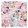 Set di 100 simpatici adesivi a cartone animato axolotl rosa per laptop e chitarre - Axolotl dei Cartoni Animati
