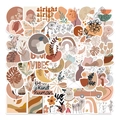 50-teiliges Set wasserfeste Bohemian Vinyl-Sticker in Erdtönen für Laptops und Koffer - Bohemian-Stil