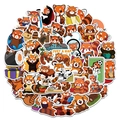 50 pieces of cute red panda stickers, waterproof decals for laptop and luggage decoration - 50 Sheets