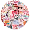 50 Stück Self-Love Aufkleber für Laptops und Koffer in warmen Rosatönen - Self Love Stil