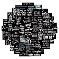 61 pieces of black and white motivational graffiti stickers for DIY laptop and luggage - Black Motivational English