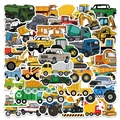 Assorted colorful cartoon construction truck waterproof graffiti stickers for kids decor - Cartoon Construction Vehicles Style