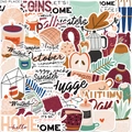 50 wasserfeste Herbst und Hygge Aufkleber für DIY Deko an Koffern und Laptops - Herbst Sommer Thema