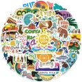 Pack of 50 Costa Rica Pura Vida stickers for laptop luggage and guitar decoration - Tropical Style (GT185)