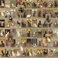 Lot de 72 stickers de tarot chat vintage avec illustrations de chats pour décoration - Tarot de Chat
