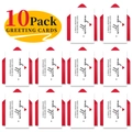 Lot de 10 cartes de vœux avec enveloppes rouges et texte calligraphié with you - Carte de Vœux Et Enveloppe (T020400626)
