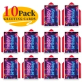 Set di 10 biglietti di compleanno neon con buste rosse abbinate su sfondo bianco - Design Luce al Neon (T020400659)
