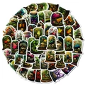 Gothic natuur stickers set met vlinders, paddenstoelen en bloemen in glazen - Insect Bloem Microlandschap Glazen Fles Stijl (T01042865)