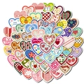 56 stuks vintage hartstickers met schattige cartoon dieren in zachte snoepkleuren - Hartvormige Schattige Cartoon Stijl (T01042983)