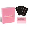 Close-up of 50 Couple Game cards and pink packaging featuring Two Levels interactive questions - Pink Couple Interactive Cards (T01042913)