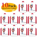 Lot de 10 cartes d'anniversaire avec illustration d'autruche rigolote et enveloppes rouges - Cartes Illustration Aquarelle Autruche Et Enveloppes