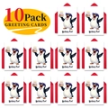 Detailed set of 10 watercolor penguin birthday cards with 10 matching red envelopes - Greeting Cards And Red Envelopes