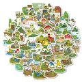 Set di 56 simpatici adesivi a forma di rana che mostrano varie attività quotidiane vivaci - Serie Vita Quotidiana Rana Cartone Animato (T01042935)