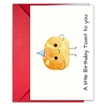 Funny cartoon toast birthday card with red envelope and 'Birthday Toast' message - Toast Celebrating Style (T020401192)