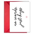 Minimalistisches Grußkarten-Set mit rotem Umschlag und 'no words, just hugs' Aufdruck - No words just hugs(T020401190)