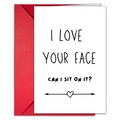 Détail d'une carte de Saint-Valentin humoristique avec son enveloppe rouge - Style Humour Assis (T020401095)