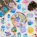 56 pieces of cute transparent waterproof PET stickers with kawaii animal designs - T01042899