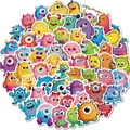 Collection of colorful cartoon monster stickers with cute and funny owl-like characters - Large Eyed Little Monster Style (T01043225)