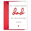 Dettaglio del biglietto d'auguri per papà con busta rossa e decorazioni a cuore - Buon Compleanno Papà (T020401296)