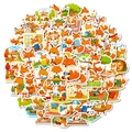 56 pieces of cute cartoon fox doodle stickers for children DIY handicrafts and decoration - Fox Series (T01042941)