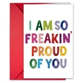 Inspirational card with 'I am so proud of you' text and a vibrant red envelope - Inspirational Text Card(T020401232)