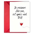 Nahaufnahme der Grußkarte zum Valentinstag mit rotem Herz und Umschlag-Set - Deutsch-In meinem Herzen, ist ganz viel DU! (T020401146)