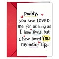Dettaglio del biglietto di auguri con dedica e busta rossa per il compleanno - Apprezzamento Papà - Semplici Linee Disegnate a Mano (T020401240)