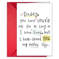 Biglietto di auguri per papà con busta rossa e messaggio d'amore sentimentale - Apprezzamento Papà - Cuori Rossi e Graffiti (T020401241)
