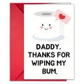 Carte de vœux amusante pour papa avec illustration mignonne et enveloppe rouge incluse - Style de Papier Toilette de Dessin Animé (T020401246)