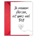 Valentinskarte mit In meinem Herzen ist ganz viel DU Text und rotem Umschlag - Deutsch-In meinem Herzen, ist ganz viel DU! (T020401145)