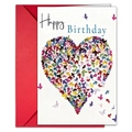 Creative birthday card with colorful butterfly heart design and a red envelope set - Butterfly Heart