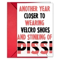 Funny birthday card with humorous text and a bright red envelope for creative gifting - Humorous Text Style (T020401170)