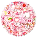 Set di 56 adesivi rosa ad acquerello con simpatici animali e motivi di dessert - Serie di Illustrazioni ad Acquerello Rosa (T01042994)