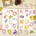 56Pcs Dreamy Butterfly and Floral PET Transparent Decorative Stickers for DIY Journals - Butterfly Flower Theme (T01042944)