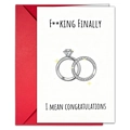 Hochzeitskarte mit Fking Finally Text und einem Set aus rotem Umschlag - Lustiger Verlobungskarten-Stil (T020401756)