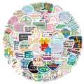 56-piece mental health motivational stickers set with colorful waterproof PVC designs - Mental Health Inspirational Style (T01042964)