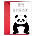 Cute panda birthday card set with a vibrant red envelope and minimalist illustration - Panda