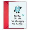 Carte de vœux pour papa avec citation de remerciement et une enveloppe rouge - Style de Lingettes Anthropomorphes (T020401692)