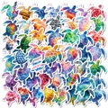 Set di 50 adesivi tartaruga marina colorati con vari motivi artistici e linguetta facile - T01043053