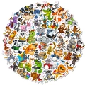 Set di 50 adesivi di band di animali a cartoni animati con musicisti per chitarra e fai-da-te - T01043050