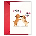 Grappige Valentijnsdag wenskaartenset met schattige honden en een rode envelop - Honden Stijl