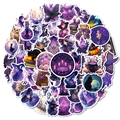 Sammlung von 56 violetten mystischen Hexenstickern mit magischen Kristall- und Katzenmustern - Lila Geheimnisvoller Magiestil (T01042959)