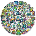 Set di 56 adesivi con rane psichedeliche e motivi artistici colorati per decorazione - T01042967