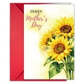 Set biglietto festa della mamma con girasole acquerello e busta rossa vivace - Stile Girasole