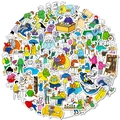 Set di 56 adesivi cartoon impermeabili con scene di vita quotidiana per decorare agende - Stile Scene di Vita (T01043037)
