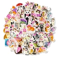 Lot de 56 autocollants mignons de chats et d'animaux roses pour carnets et ordinateurs - Thème Animaux Rose (T01042739)