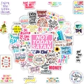 50 pegatinas de PVC impermeables con frases en inglés para cascos y portátiles - Surtido de frases motivadoras en inglés (T01040711)