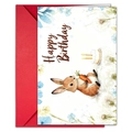 Set di biglietti d'auguri con illustrazione di coniglio e busta rossa grande - Stile Coniglio E Carota (T020401727)
