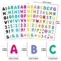 Detaillierte Größenangaben für 6 Blatt bunte Alphabet- und Zahlen-Graffiti-Aufkleber - Bunte Doodle Buchstaben Zahlen Kombination (T01042272)